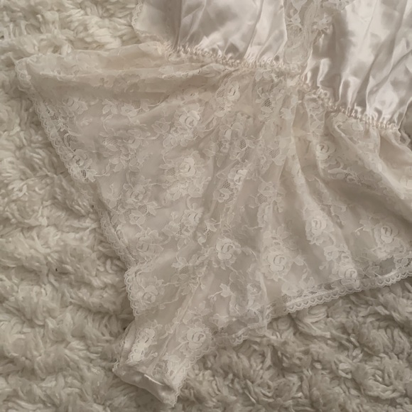VINTAGE 80s 90s Ivory Lace Teddy - Picture 4 of 6